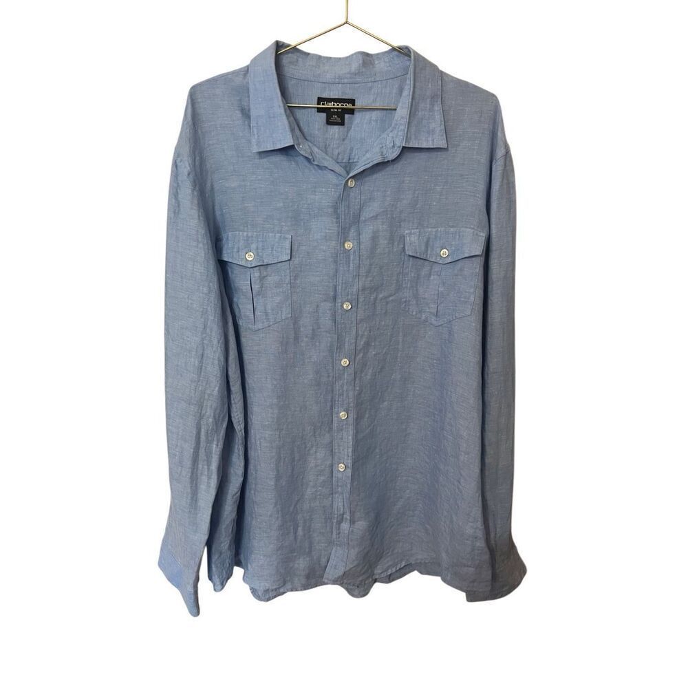 Liz Claiborne XXL slim fit linen button down shirt